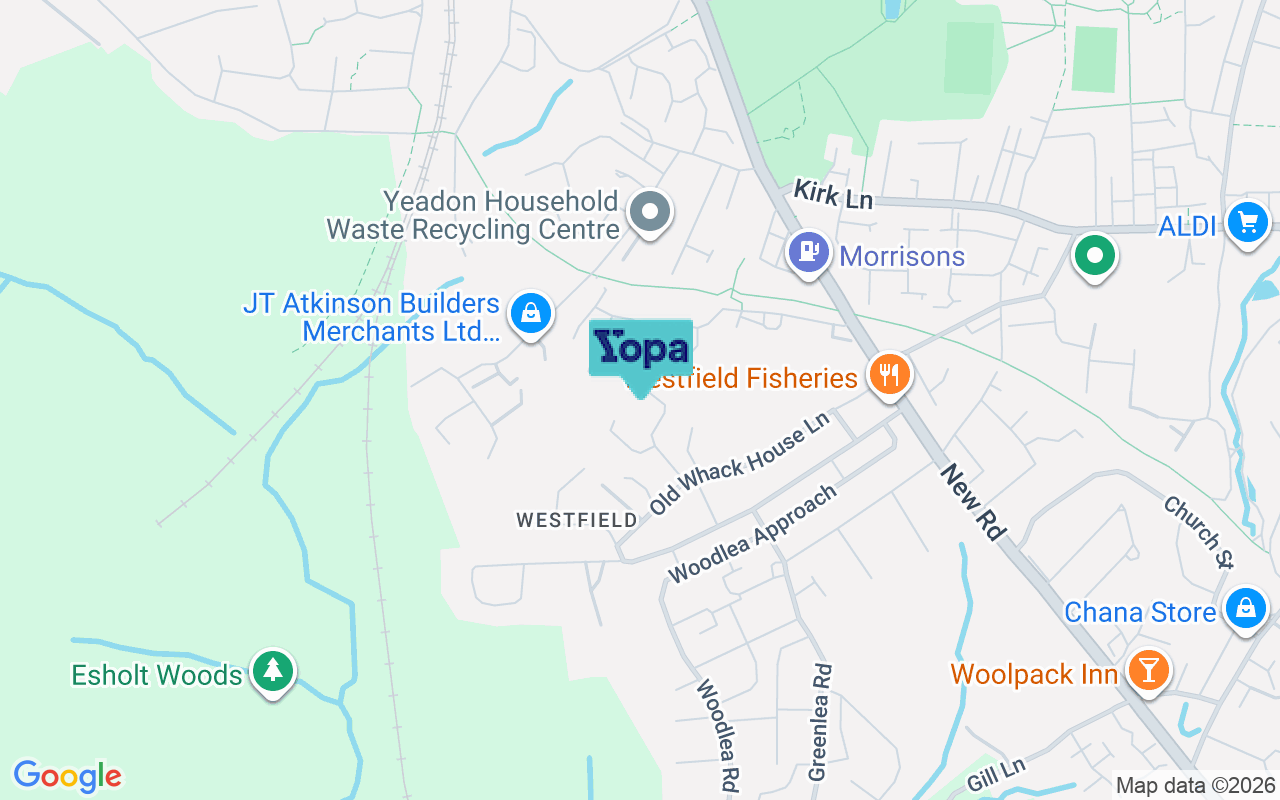 Map showing the location of LS19 7EE
