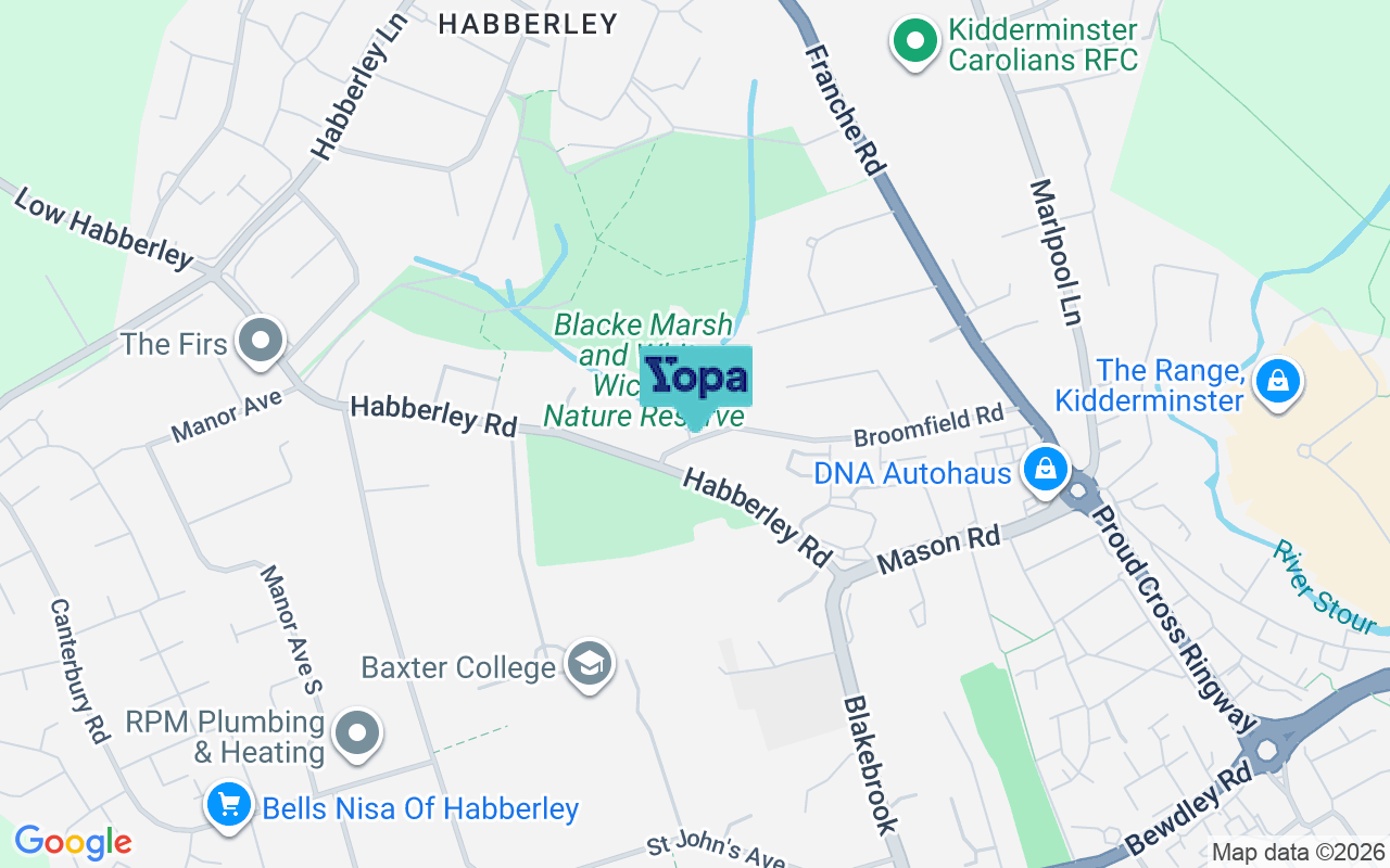 Map showing the location of DY11 5PH