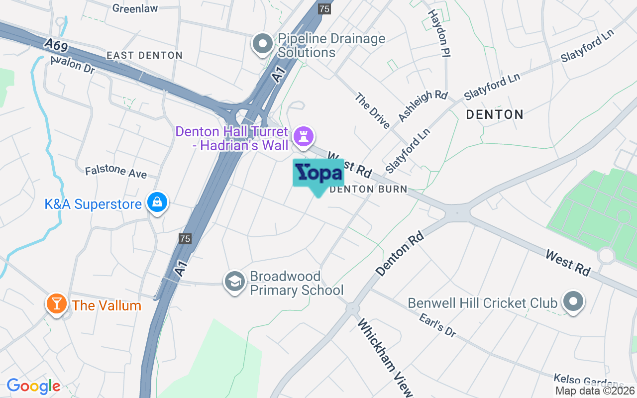 Map showing the location of NE15 7UH