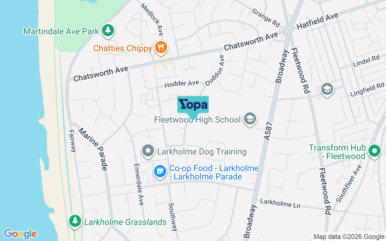 Map showing the location of FY7 8LY