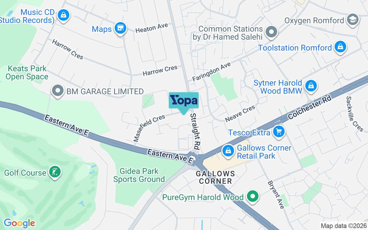 Map showing the location of RM3 7PB