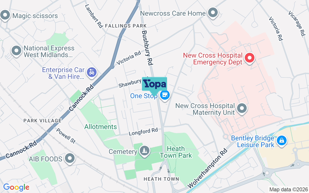 Map showing the location of WV10 0LZ