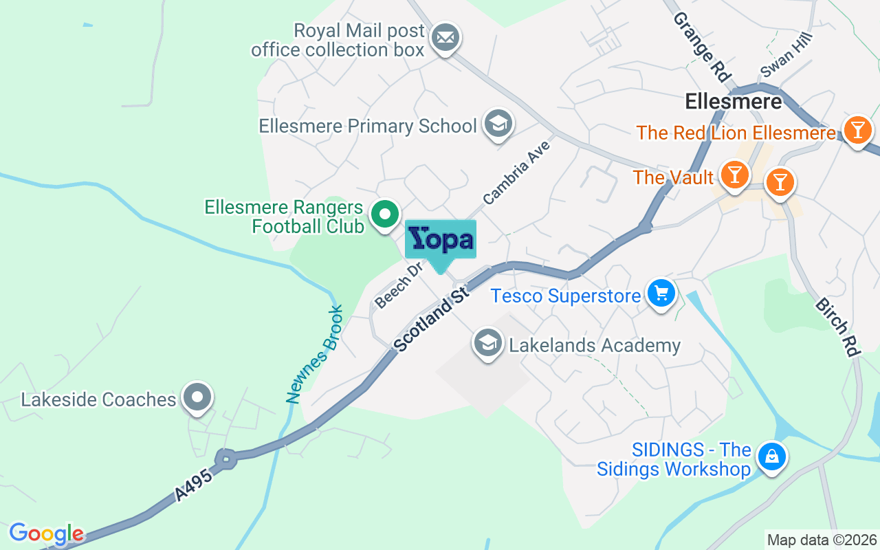 Map showing the location of SY12 0BT