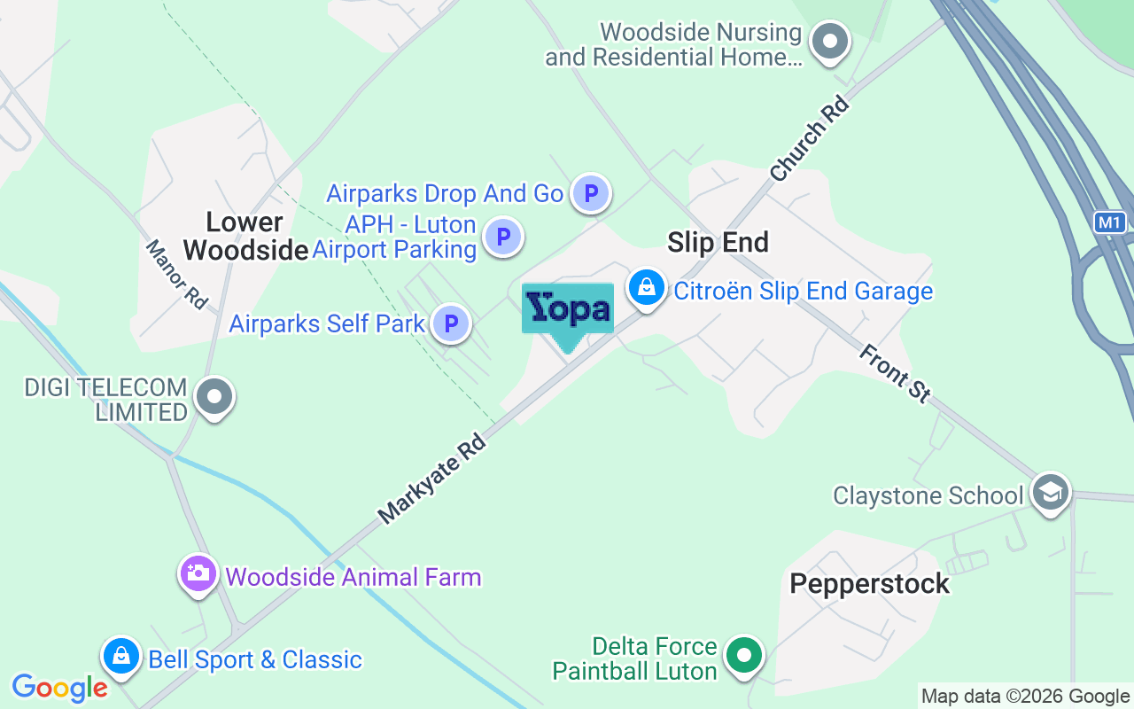 Map showing the location of LU1 4BX
