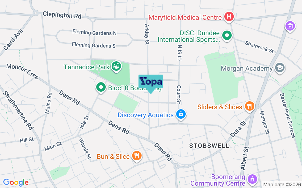 Map showing the location of DD3 7PG