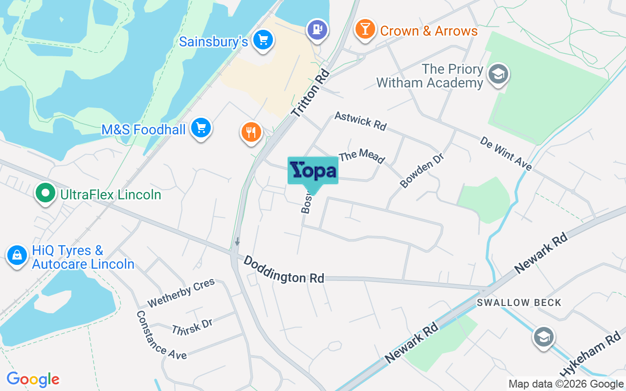 Map showing the location of LN6 7LD