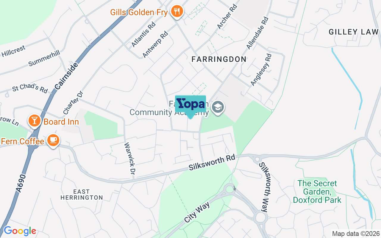 Map showing the location of SR3 3EY