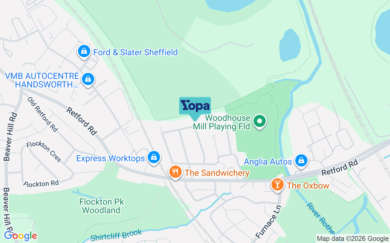 Map showing the location of S13 9XQ
