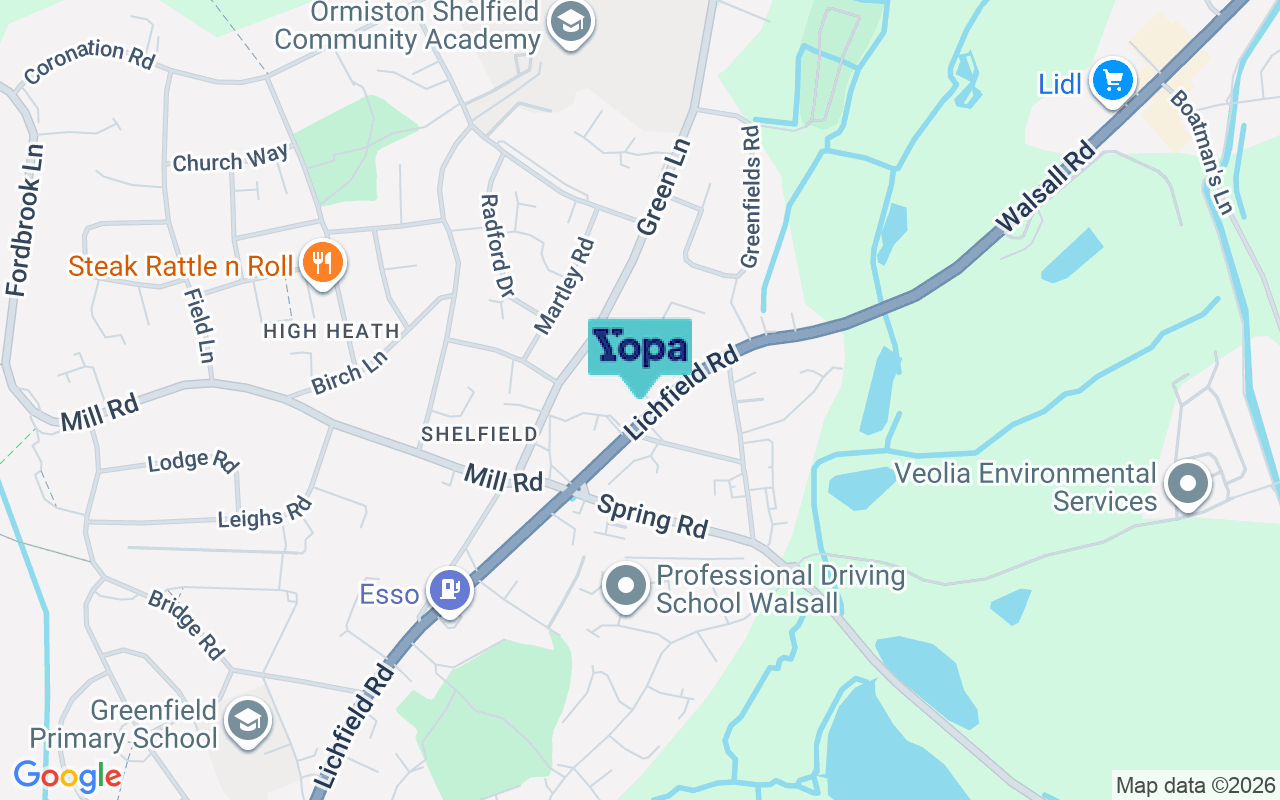 Map showing the location of WS4 1PY