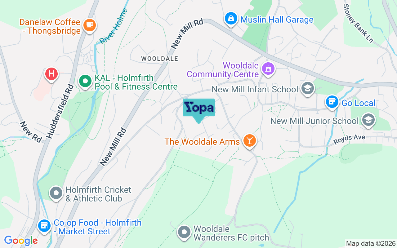 Map showing the location of HD9 1QW