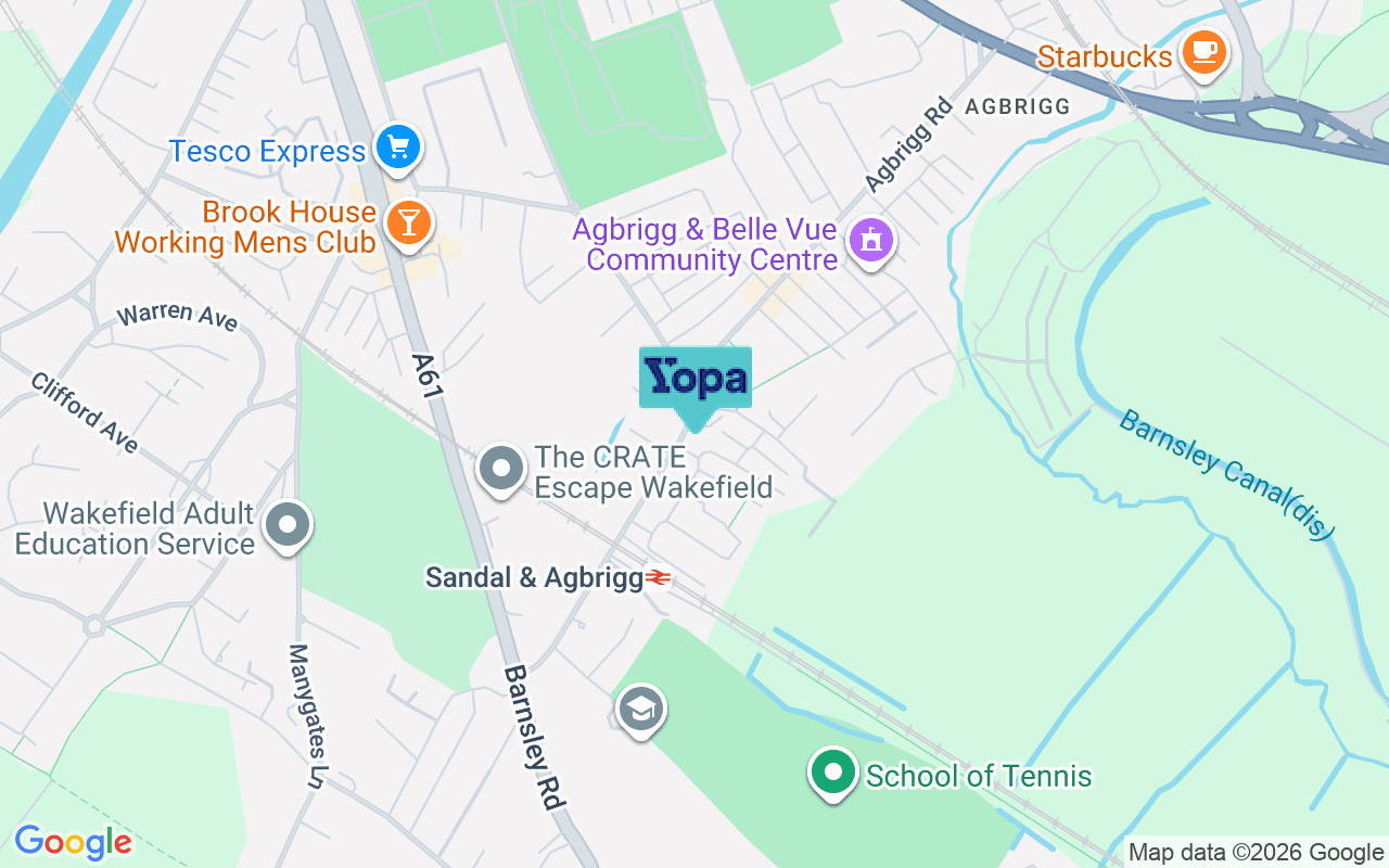 Map showing the location of WF1 5AH
