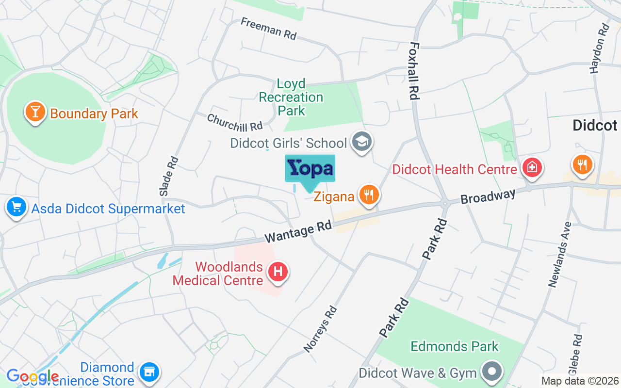 Map showing the location of OX11 0BX