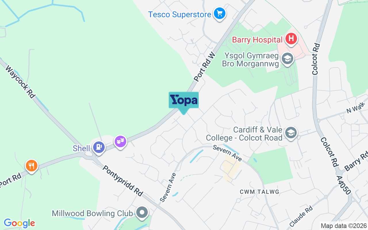 Map showing the location of CF62 7BJ