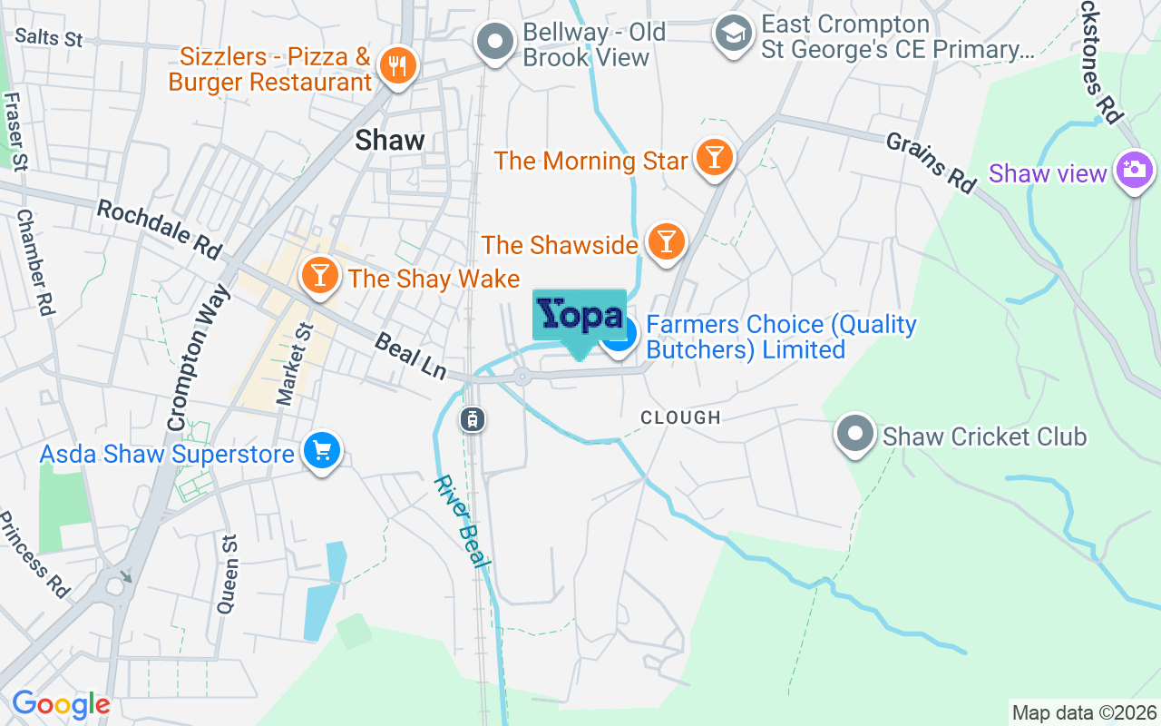 Map showing the location of OL2 8PH