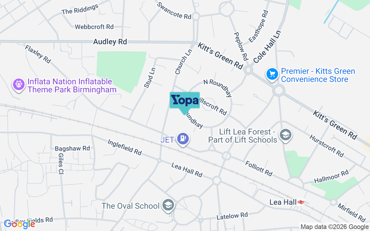 Map showing the location of B33 9PU