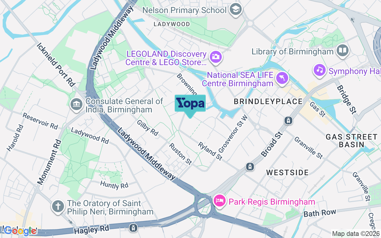 Map showing the location of B16 8FN