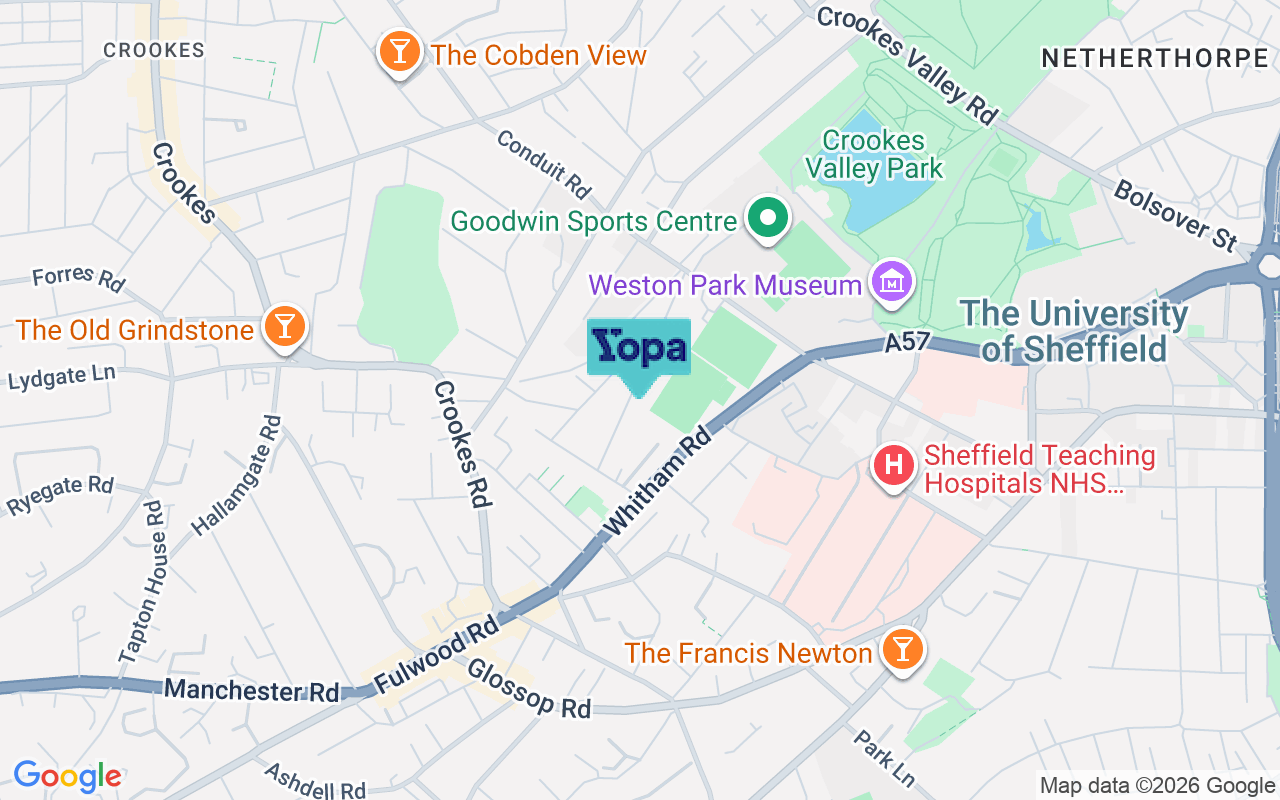 Map showing the location of S10 1DA