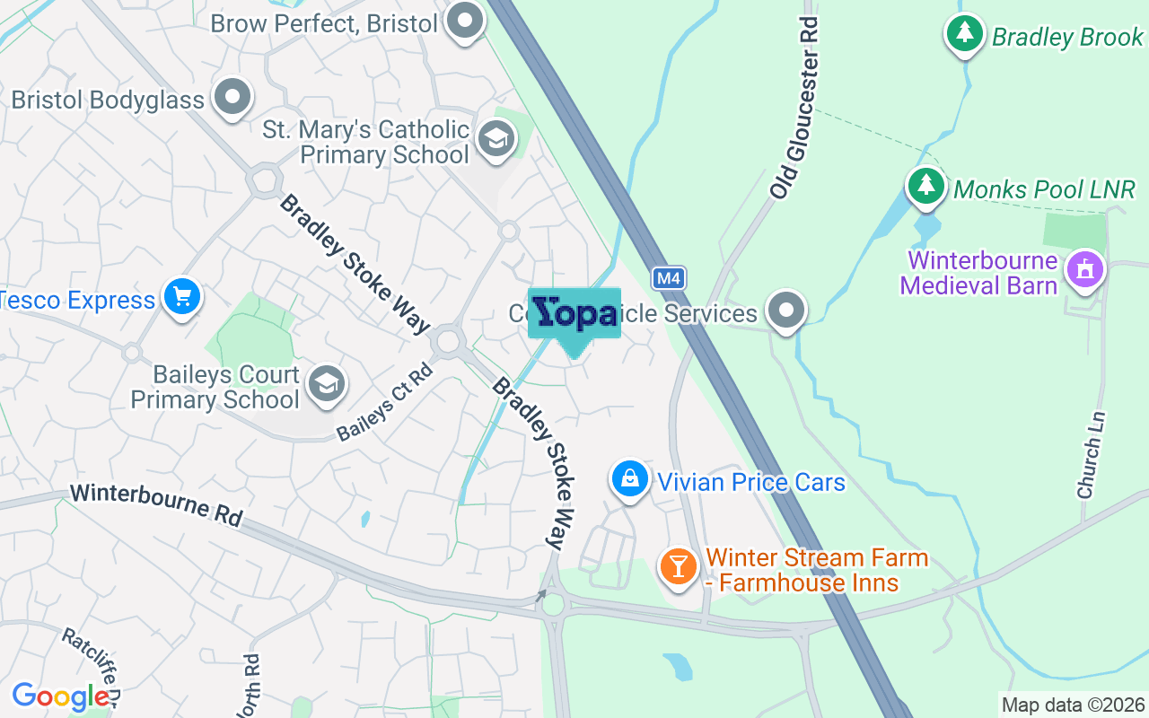 Map showing the location of BS32 0HA