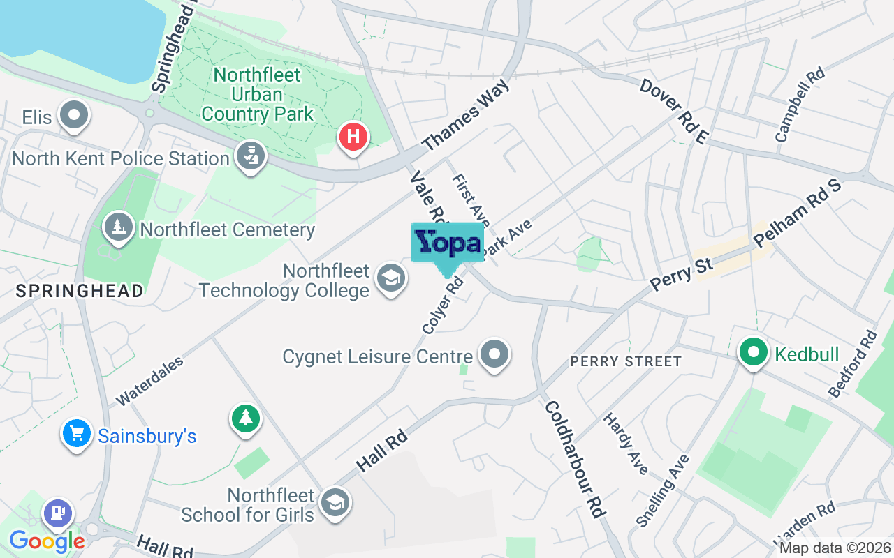 Map showing the location of DA11 8BA