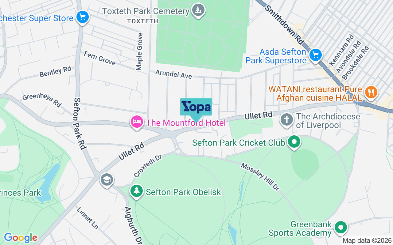 Map showing the location of L17 3AS