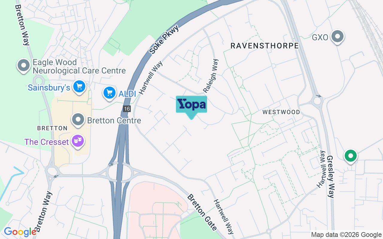 Map showing the location of PE3 7LQ