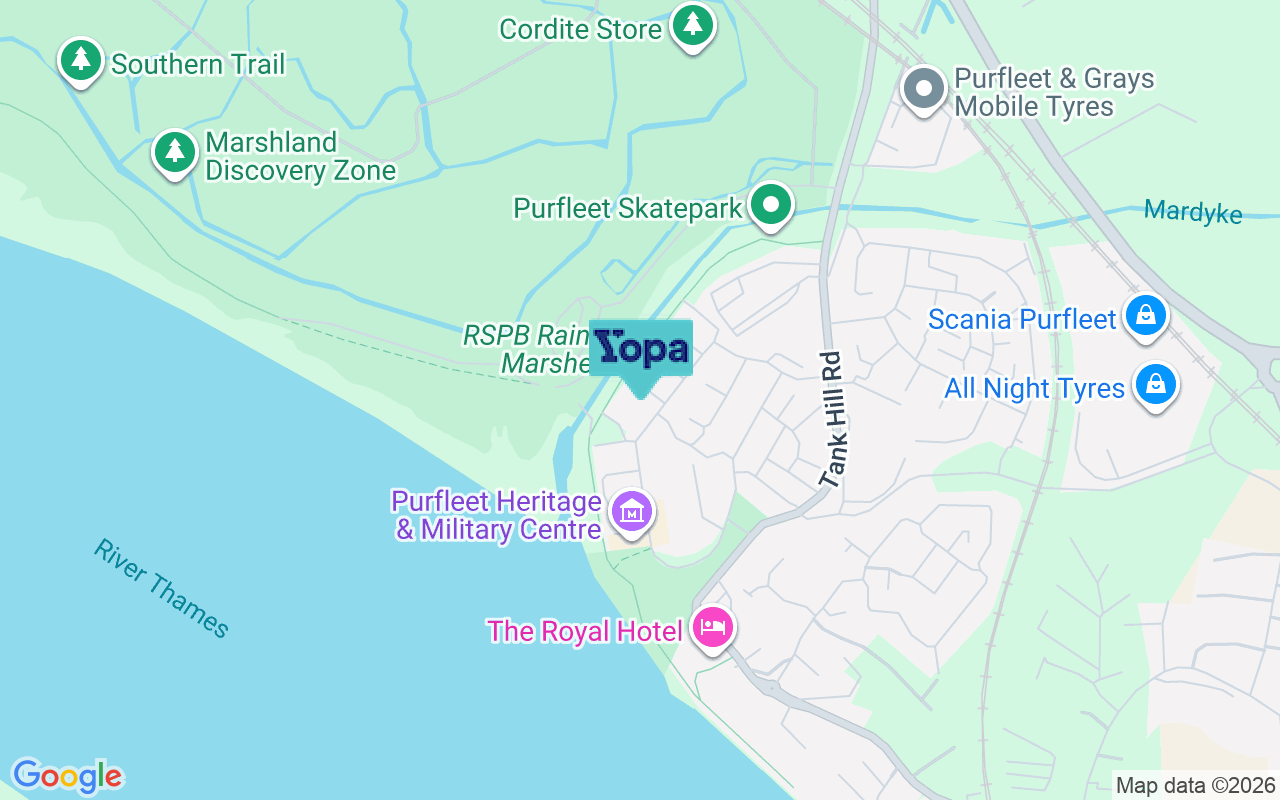 Map showing the location of RM19 1ZX
