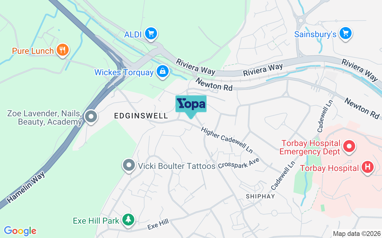 Map showing the location of TQ2 7JD