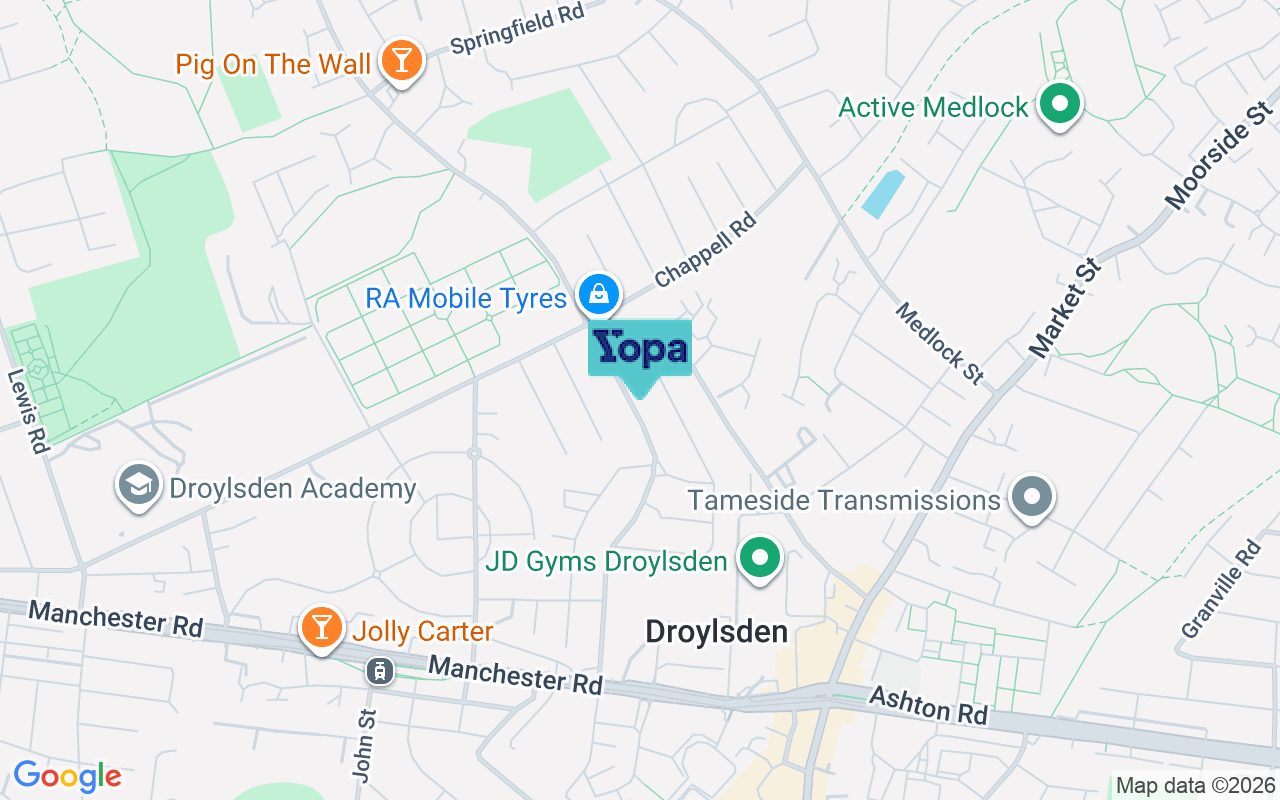 Map showing the location of M43 7UW