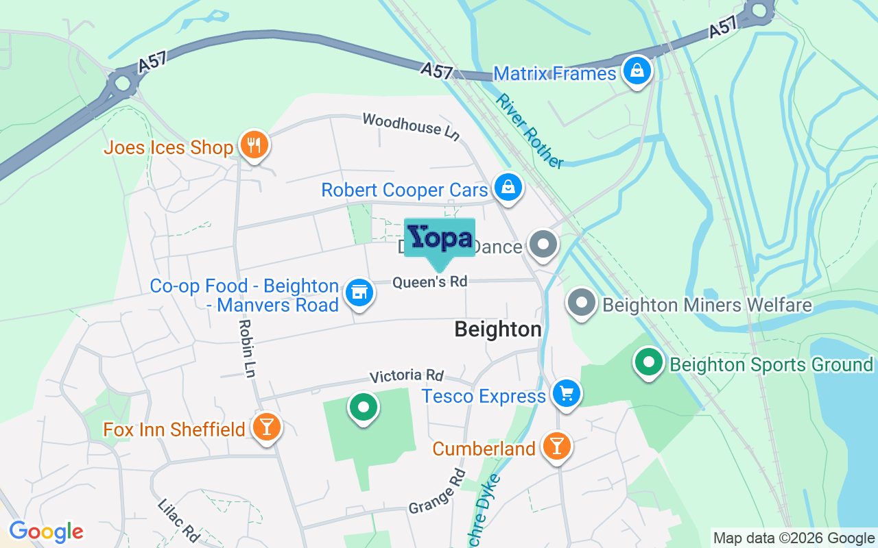 Map showing the location of S20 1AW
