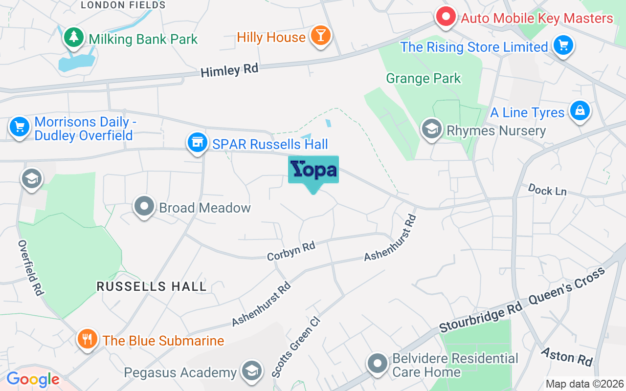 Map showing the location of DY1 2JS