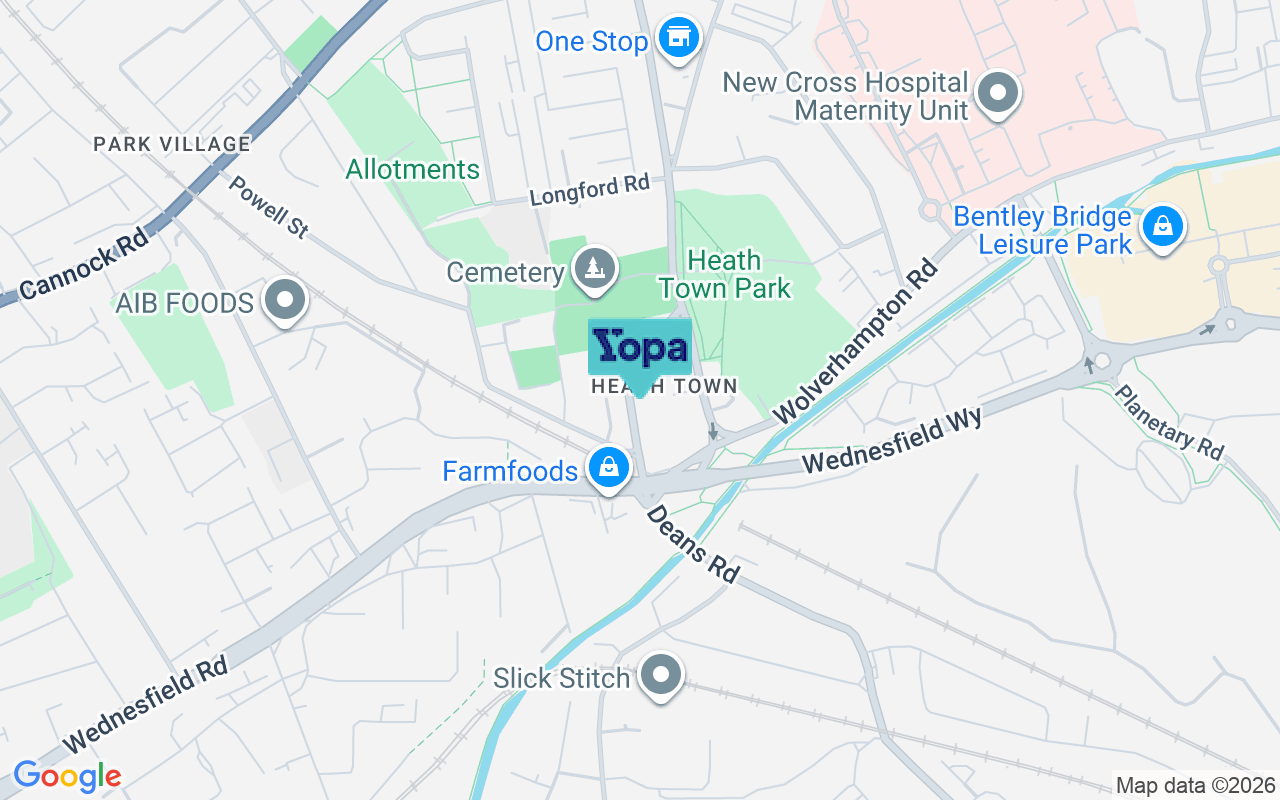 Map showing the location of WV10 0LT