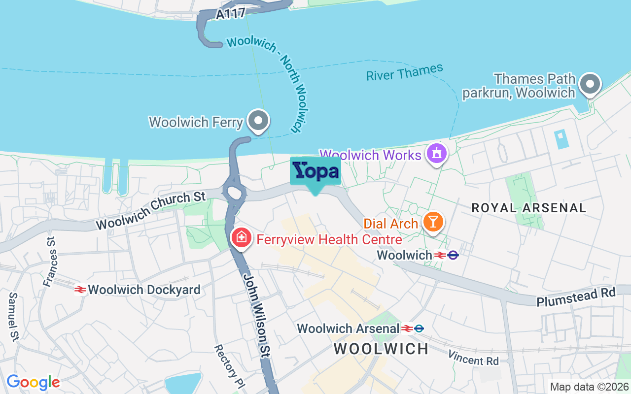 Map showing the location of SE18 6EA