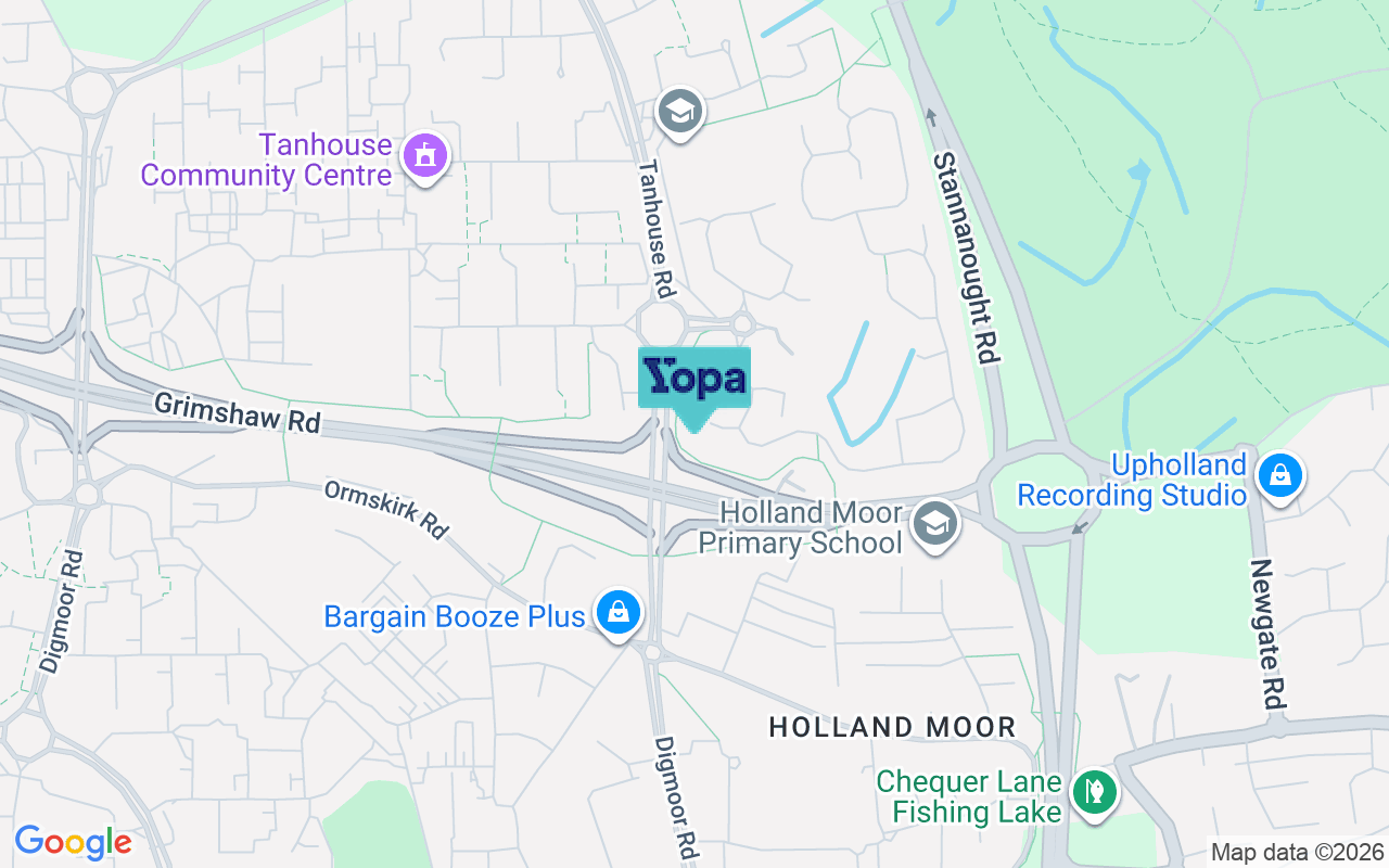 Map showing the location of WN8 6BL