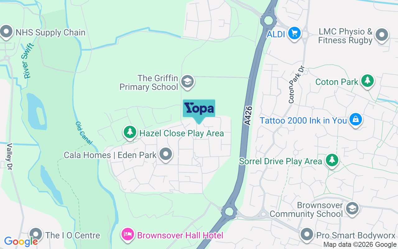 Map showing the location of CV21 1TE