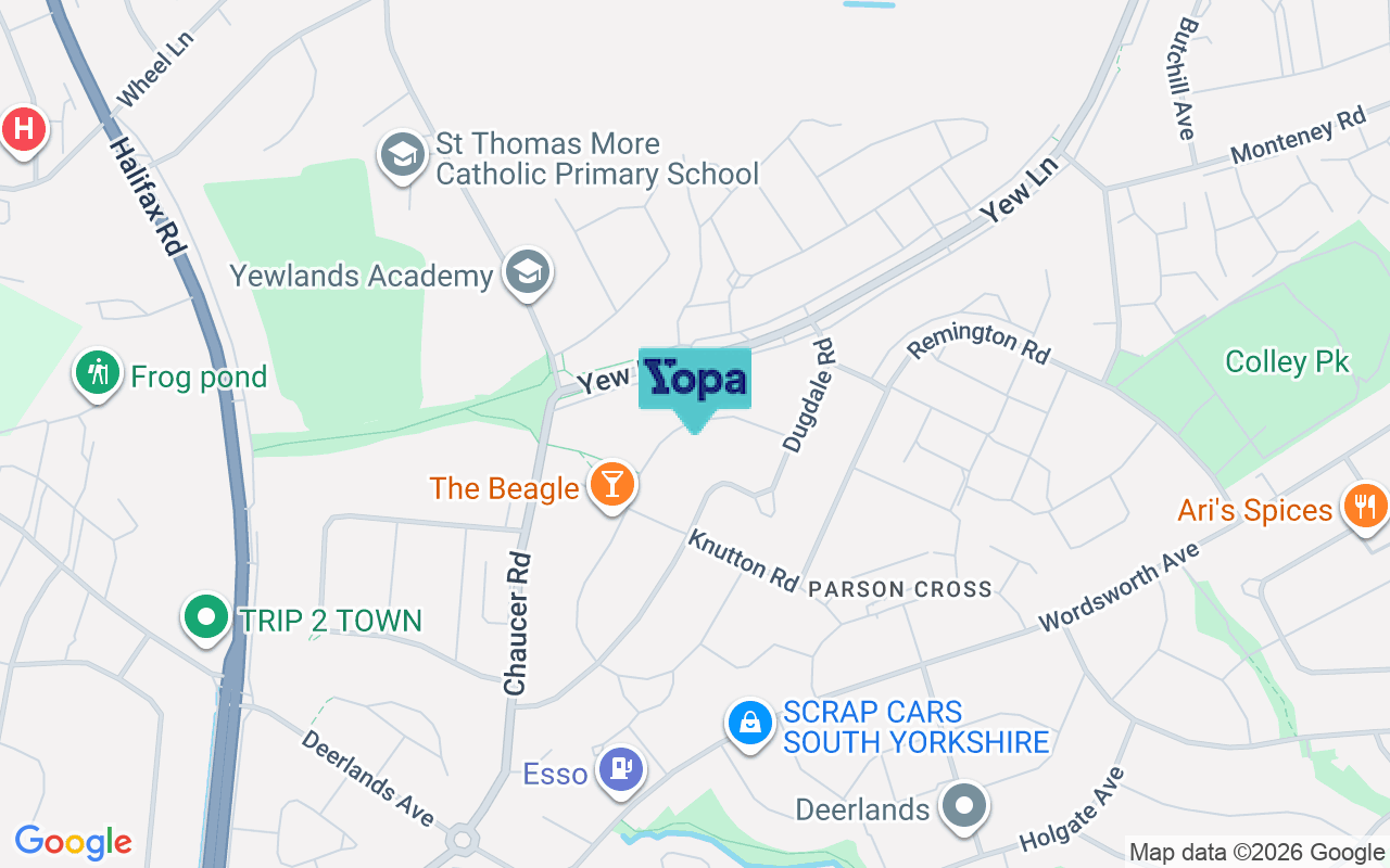 Map showing the location of S5 9NX