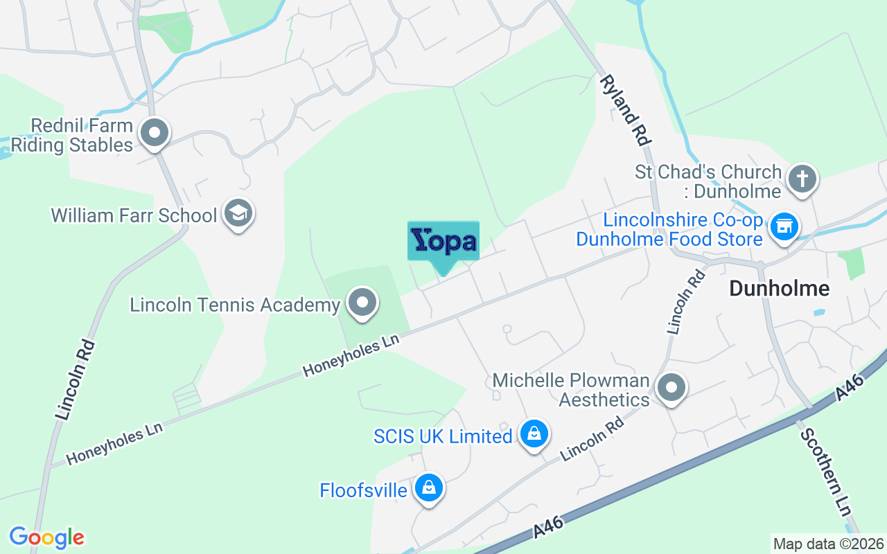 Map showing the location of LN2 3RW
