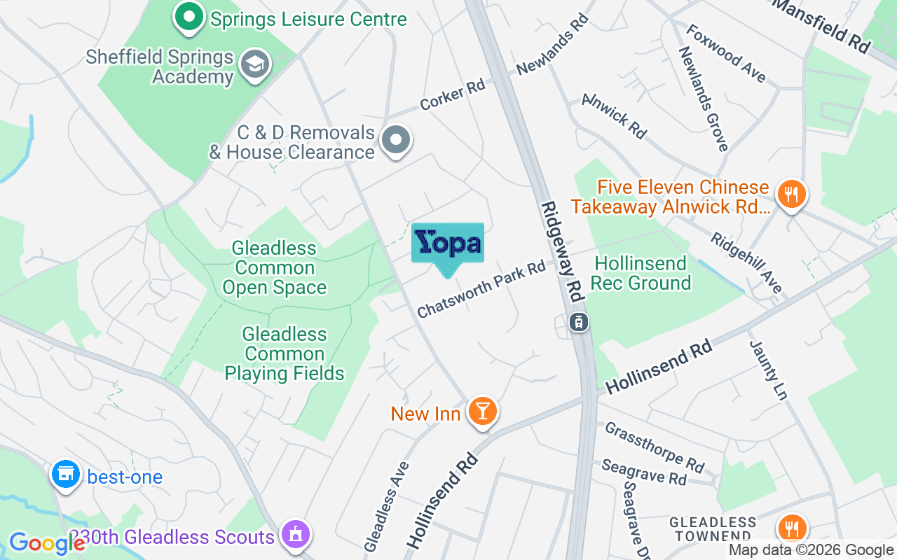 Map showing the location of S12 2UD