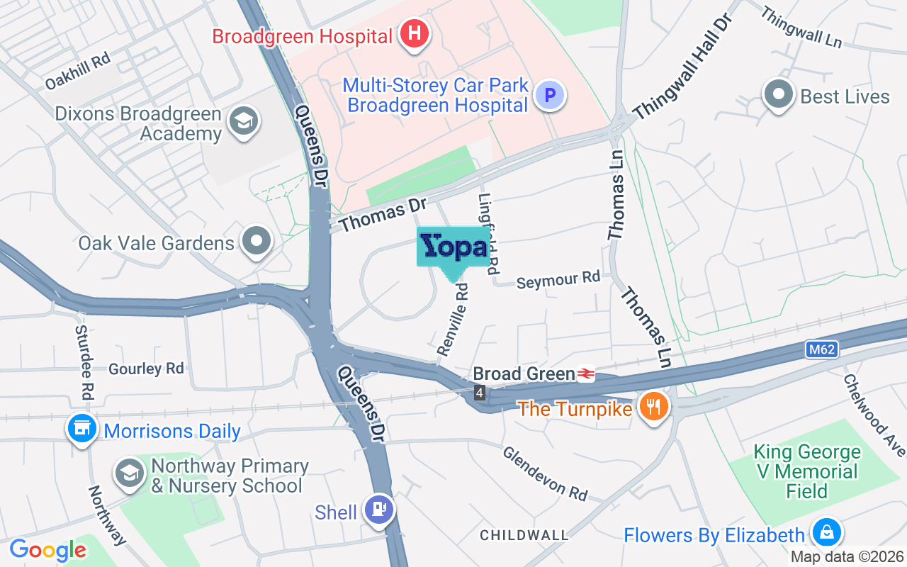 Map showing the location of L14 3LW