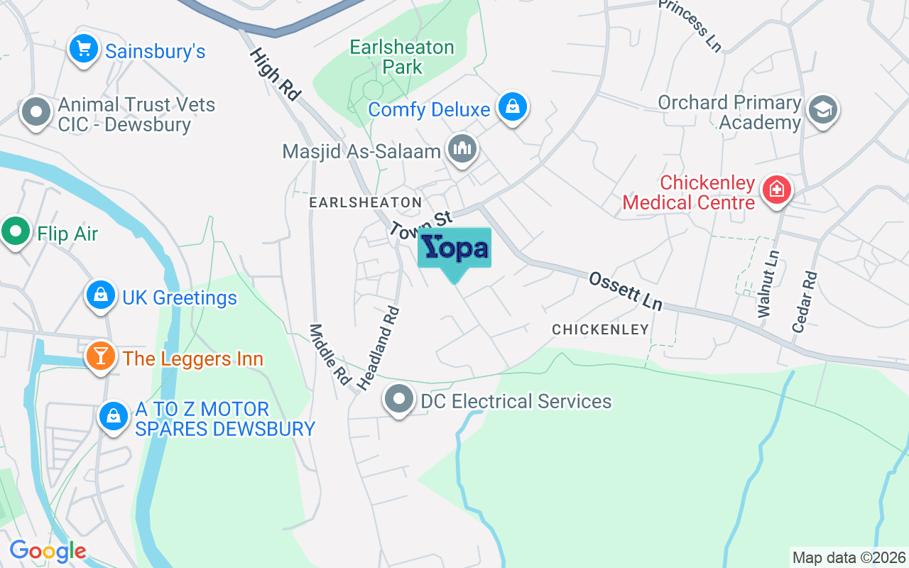 Map showing the location of WF12 8BH