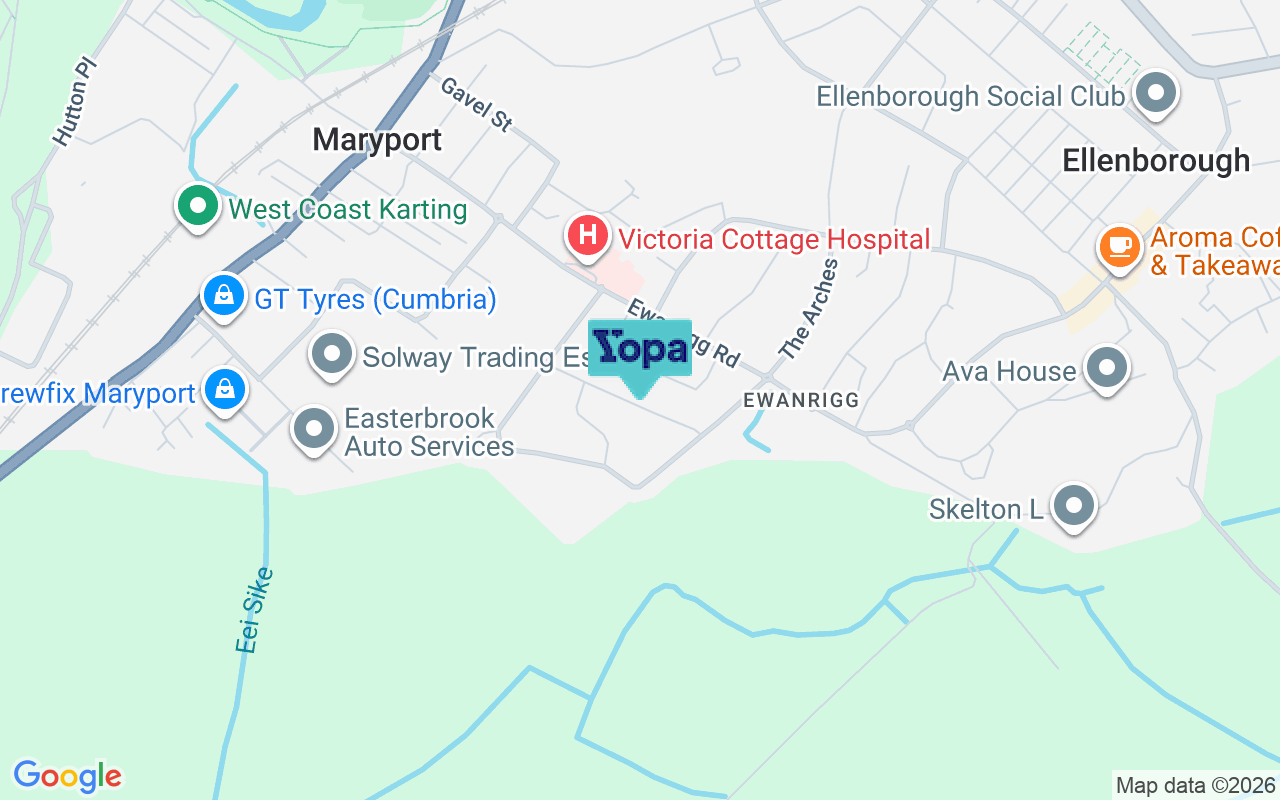Map showing the location of CA15 8HB