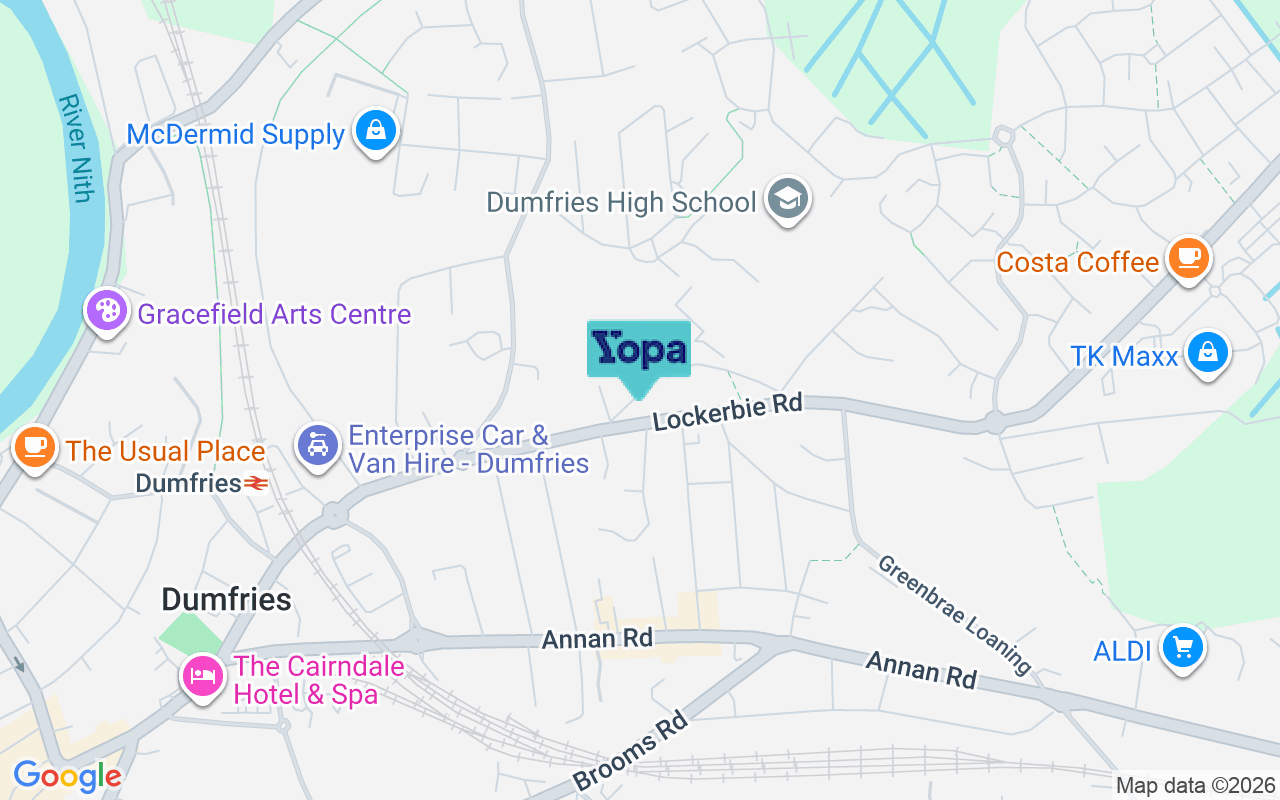 Map showing the location of DG1 3AY