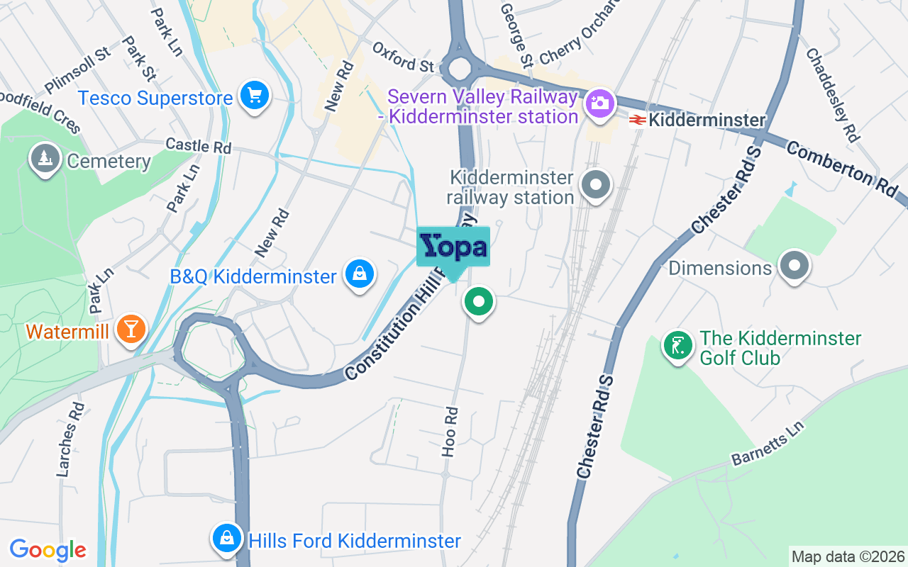 Map showing the location of DY10 1NE