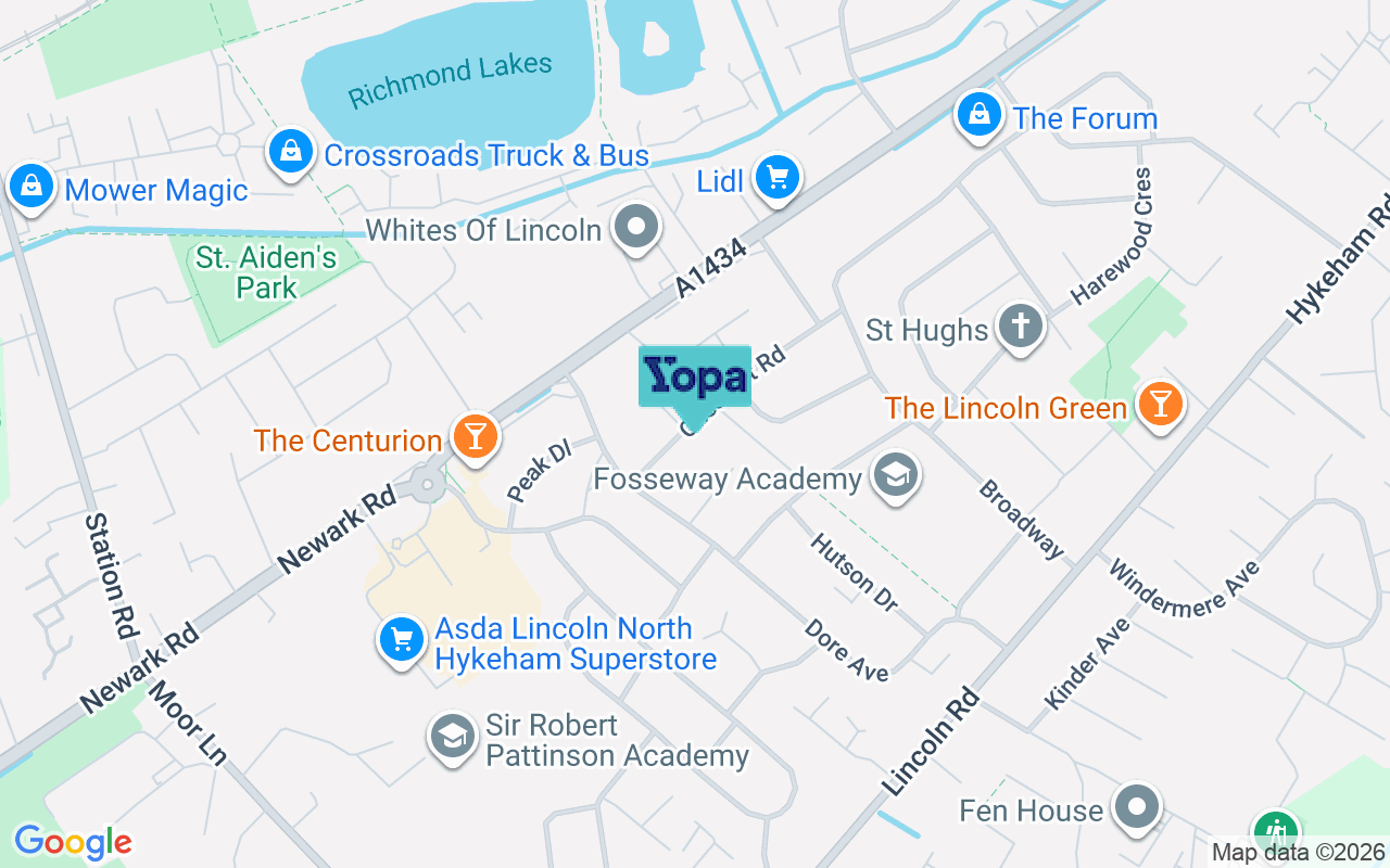 Map showing the location of LN6 8LS