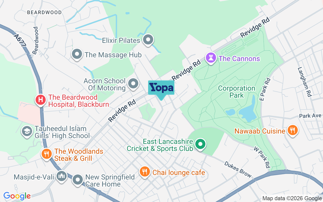 Map showing the location of BB2 6EQ