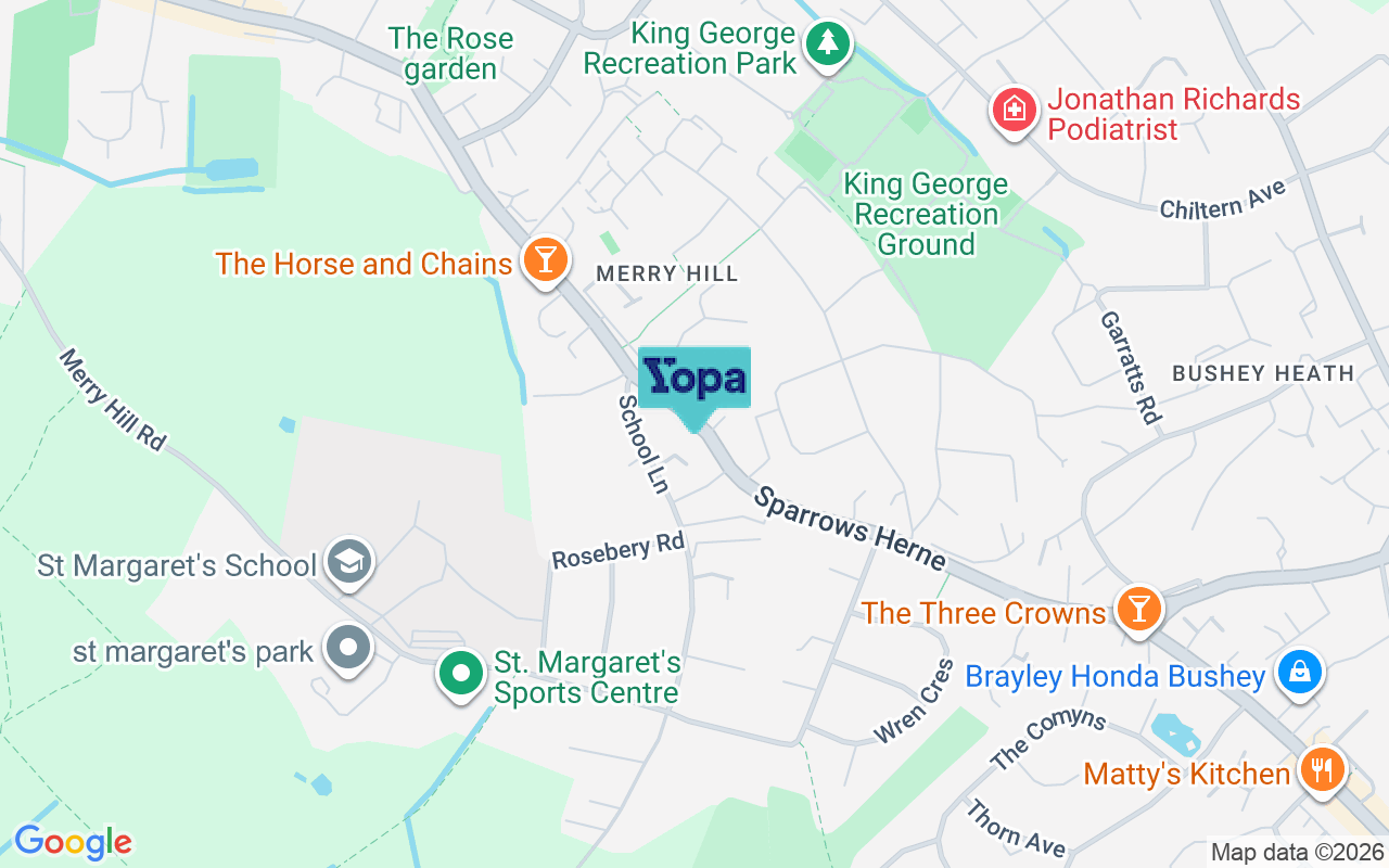 Map showing the location of WD23 1AD