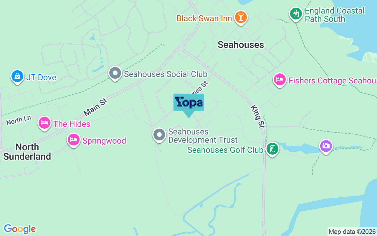Map showing the location of NE68 7YW