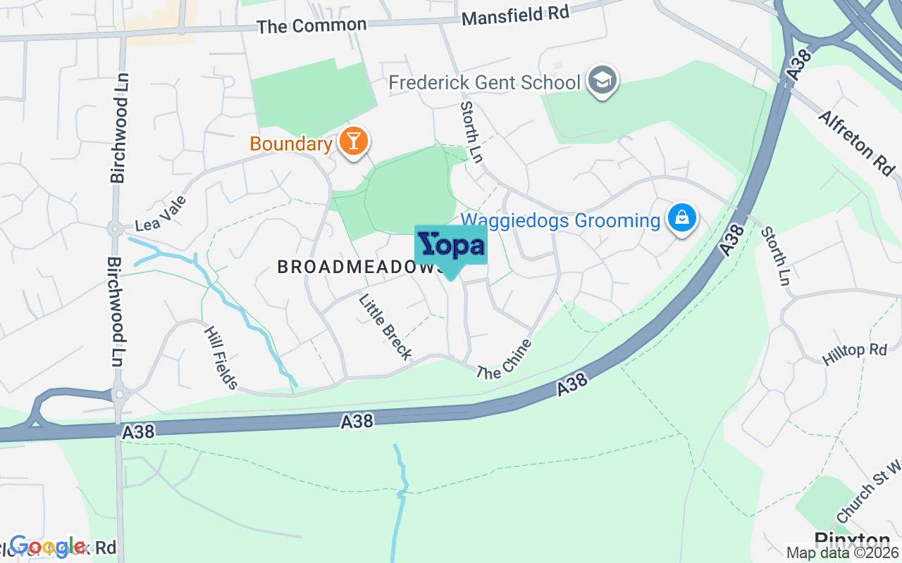 Map showing the location of DE55 3BA