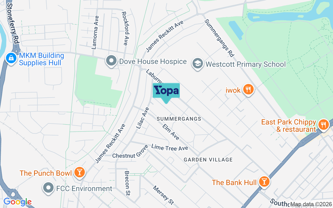 Map showing the location of HU8 8PP