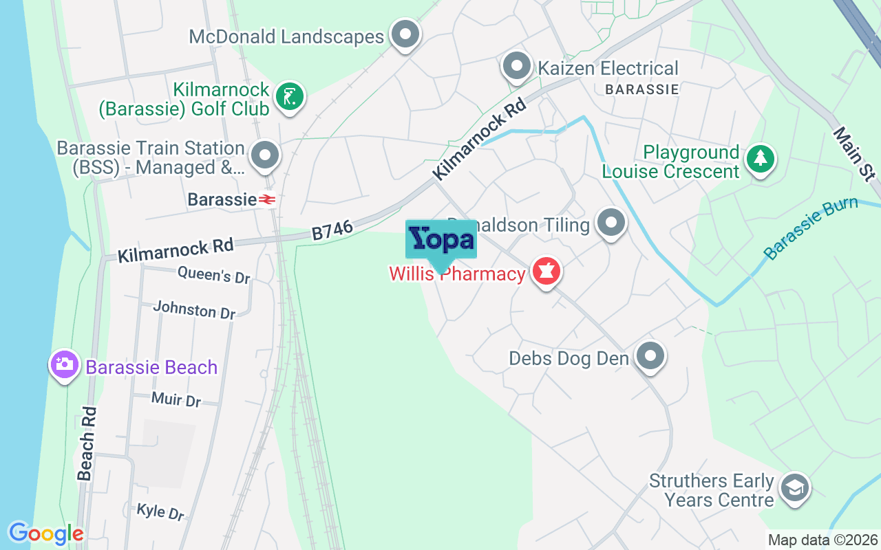 Map showing the location of KA10 7LS