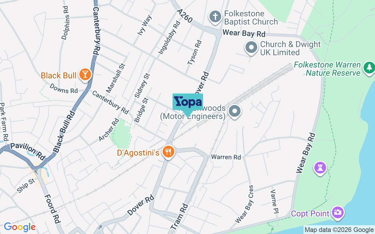 Map showing the location of CT19 6QT